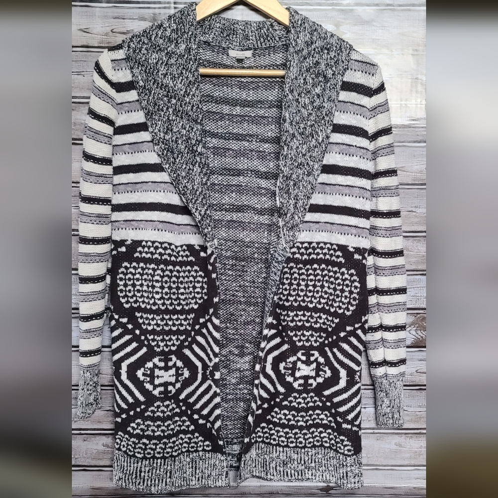 2 For $10 Ecoté Black & White Open Cardigan Sweater size S Small